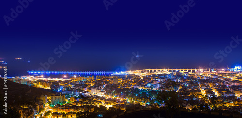 Aerial night Santa Cruz de Tenerife Canary Islands