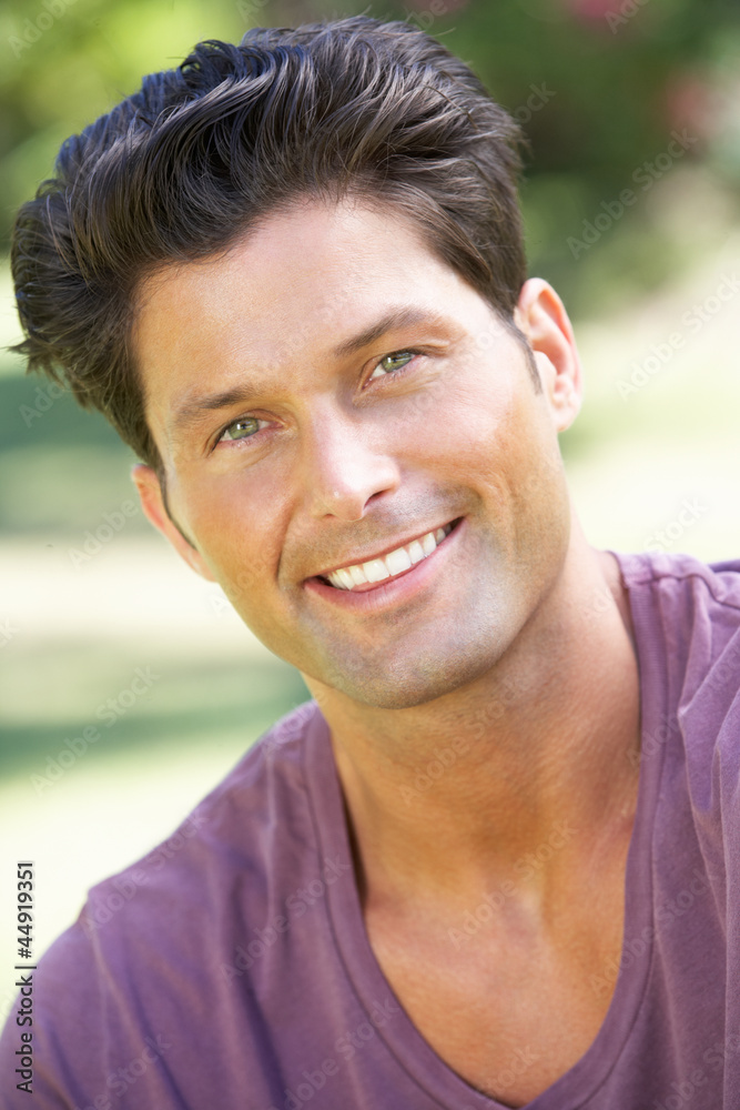 Outdoor Portrait Of Smiling Man Outdoor Portrait Of Smiling Man