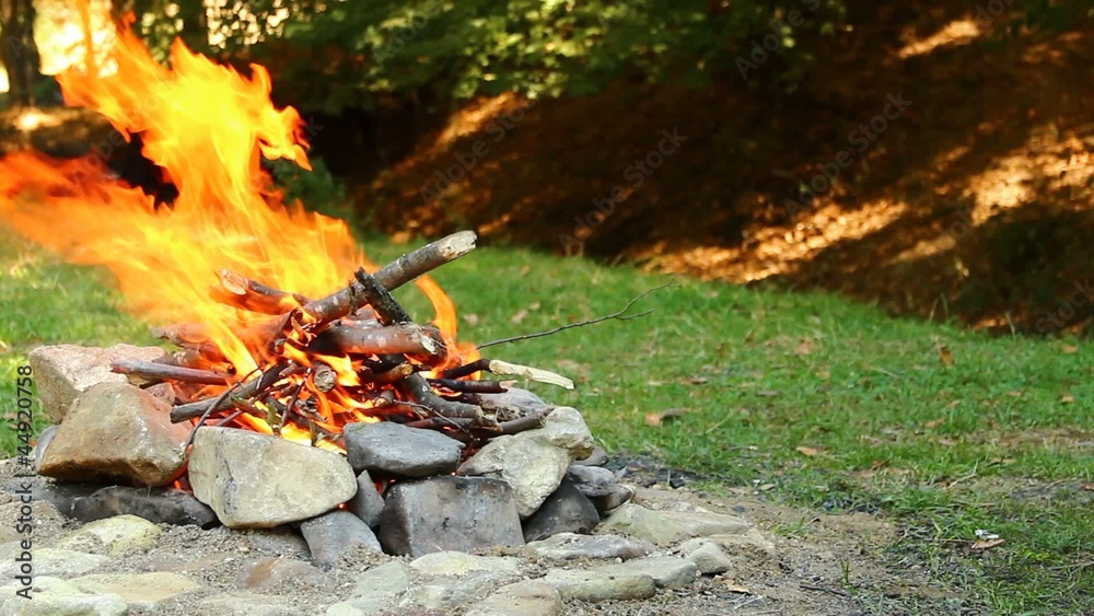 Man making a bonfire