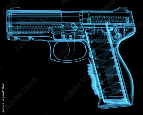 Pistol (3D xray blue transparent)