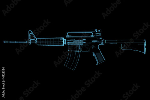 Gun (3D xray blue transparent)