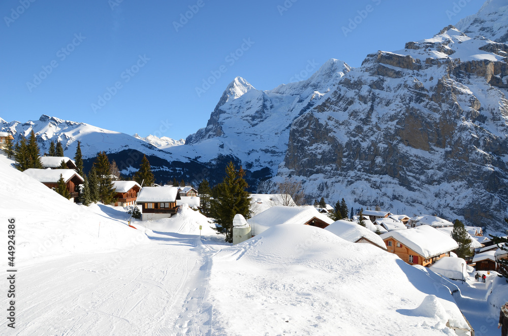 Muerren, famous Swiss skiing resort Muerren, famous Swiss skiing resort