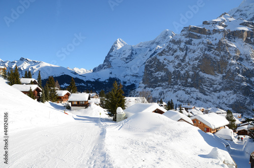 Muerren, famous Swiss skiing resort