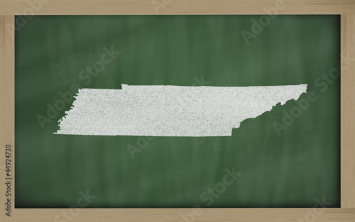 outline map of tennessee on blackboard