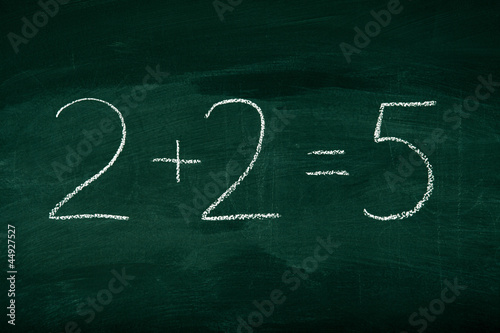 Mistake in math on chalkboard