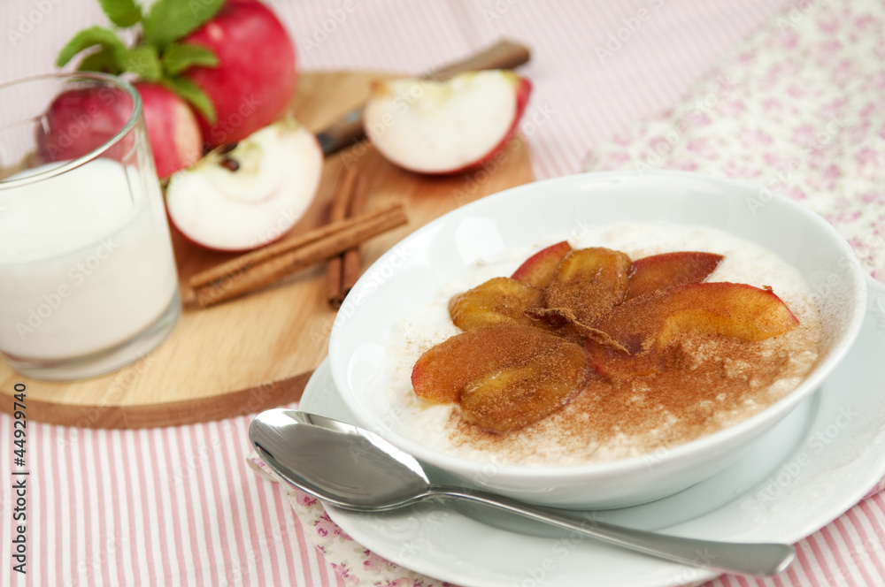 Oatmeal porridge with apples and bananas Oatmeal porridge with apples and bananas