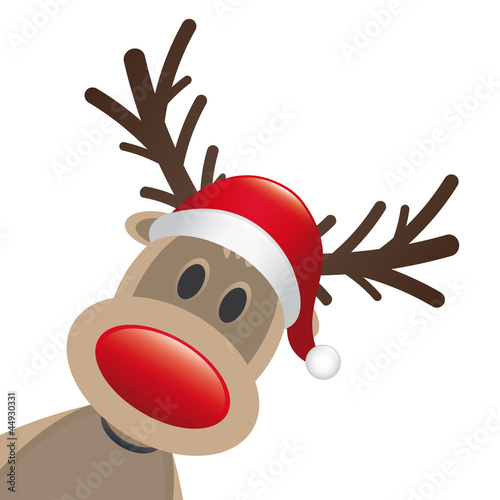 rudolph reindeer red nose and hat