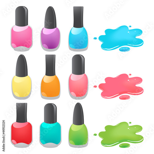 bottles of different colors nail polish