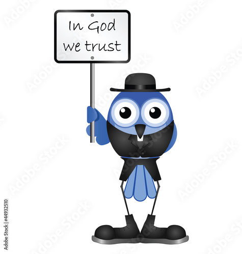 Vicar with in God we trust sign