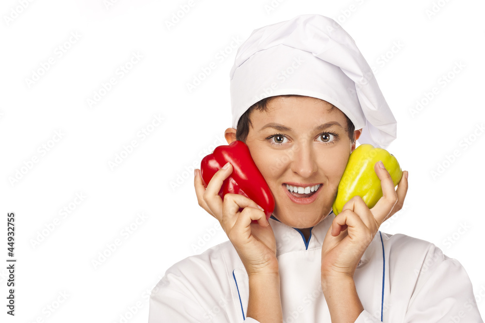 Portrait of chef isolated over white background Portrait of chef isolated over white background