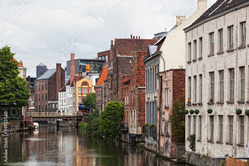 Beautiful view of the historical district of the city of Ghent