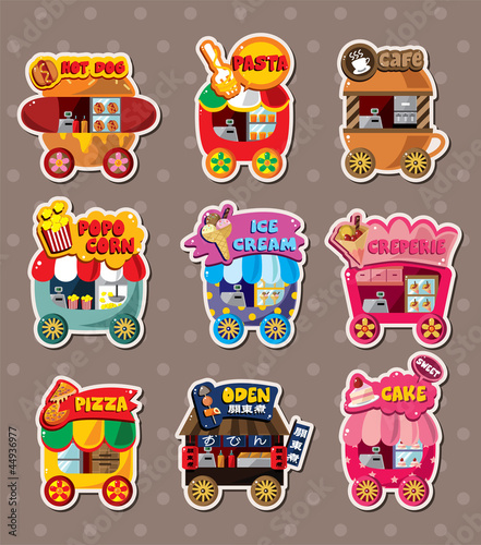Cartoon market store stickers