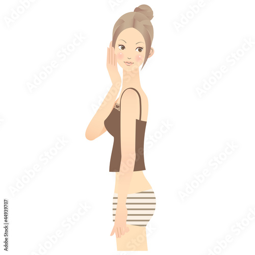 女性　メイク　イラスト