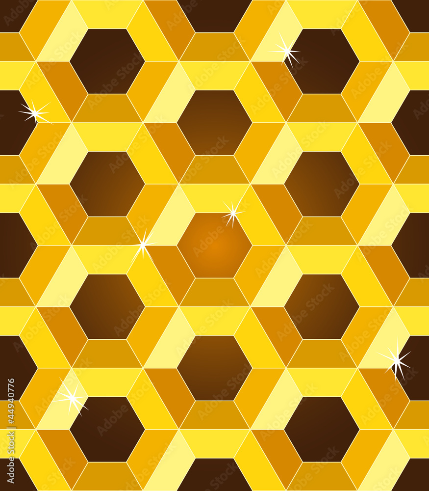 Obraz premium Seamless golden yellow honeycomb pattern