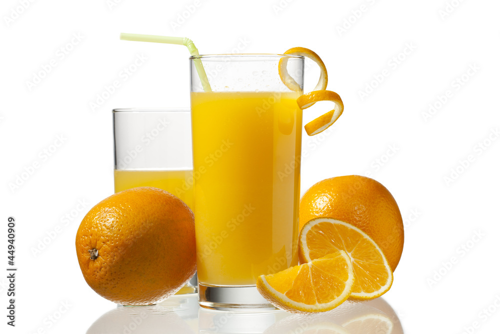 image of orange slice with orange in glass image of orange slice with orange in glass