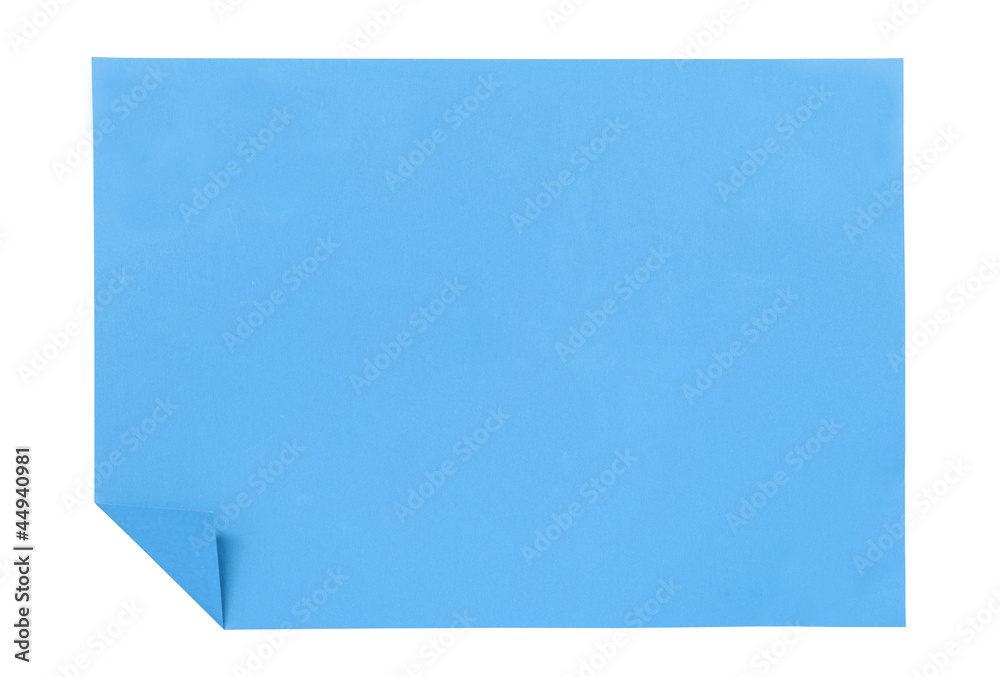blue paper isolated on white blue paper isolated on white
