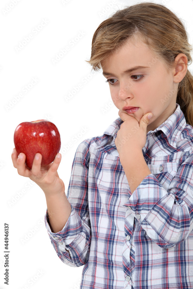 Girl with red apple Girl with red apple