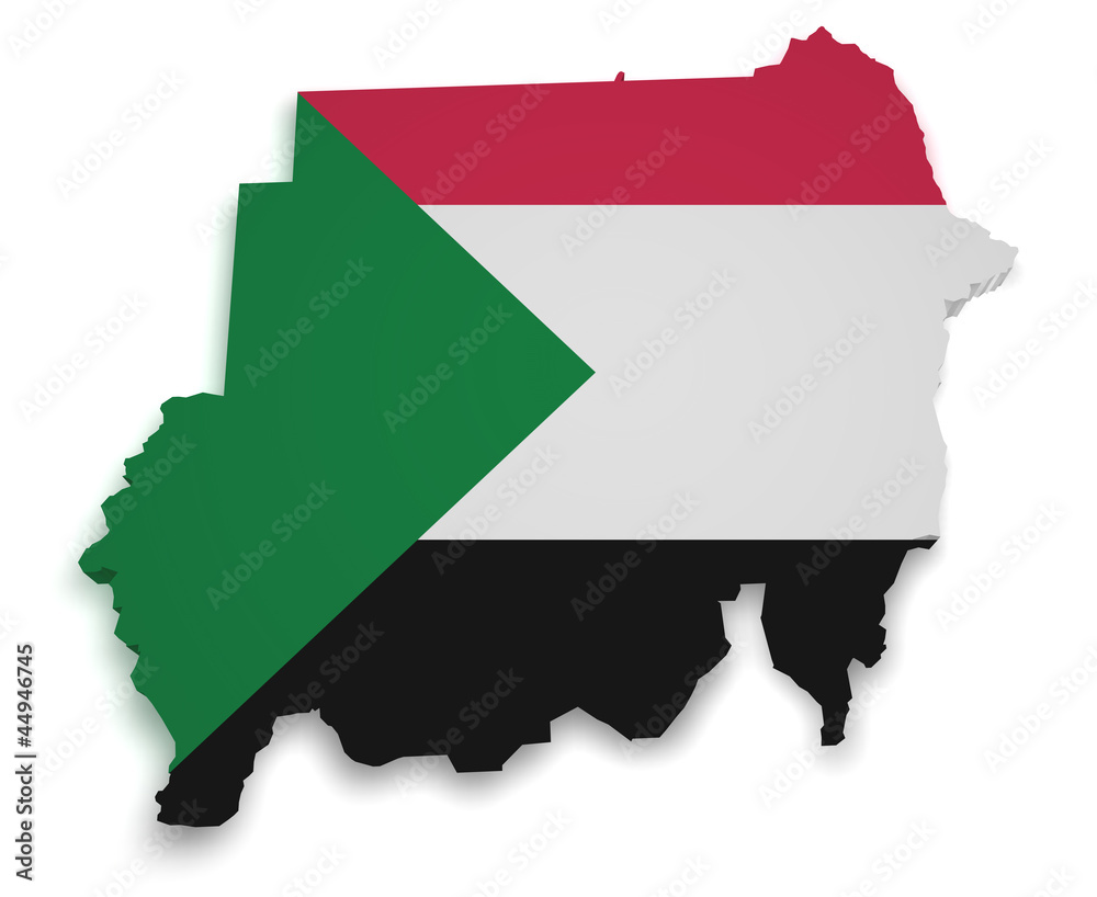 Obraz premium Sudan Map 3d Shape
