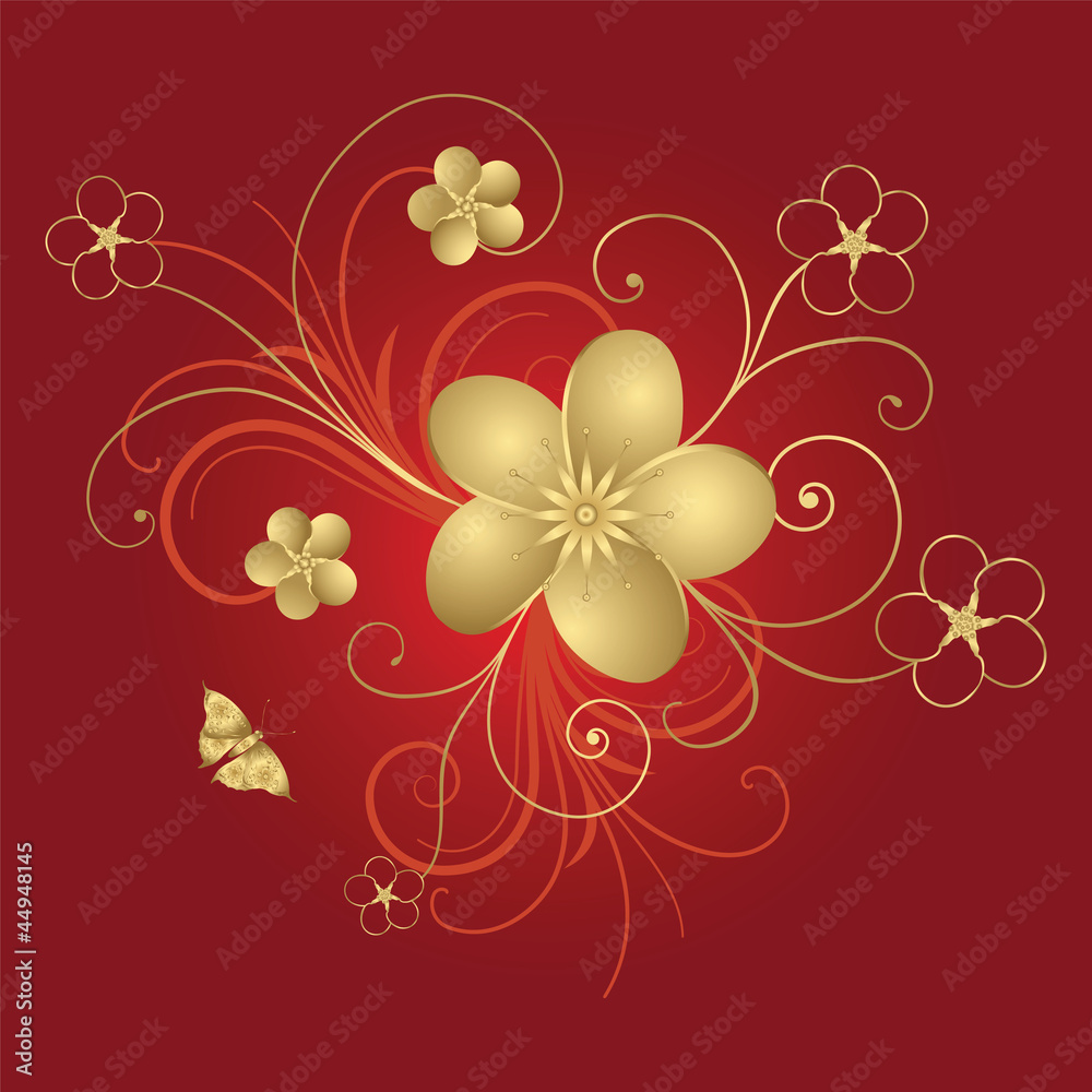 Gold floral abstraction Gold floral abstraction