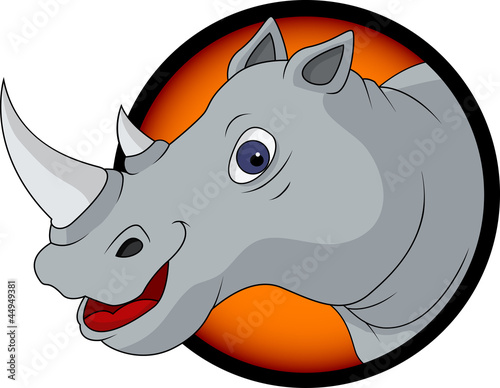 cute rhino head cartoon