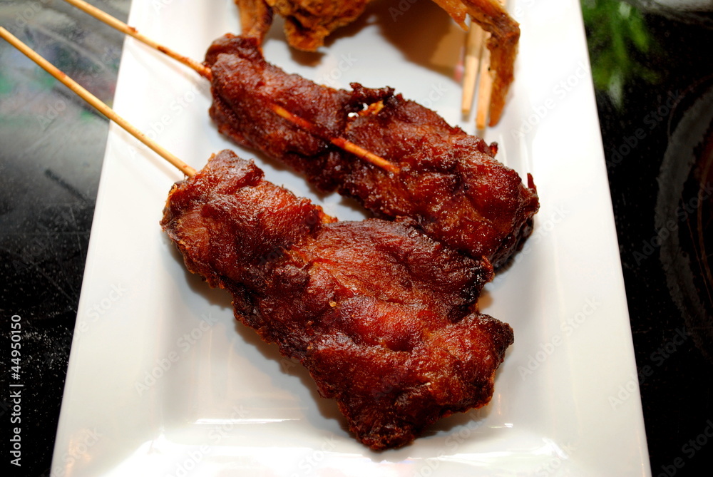 Appetizer of Chicken on a Stick