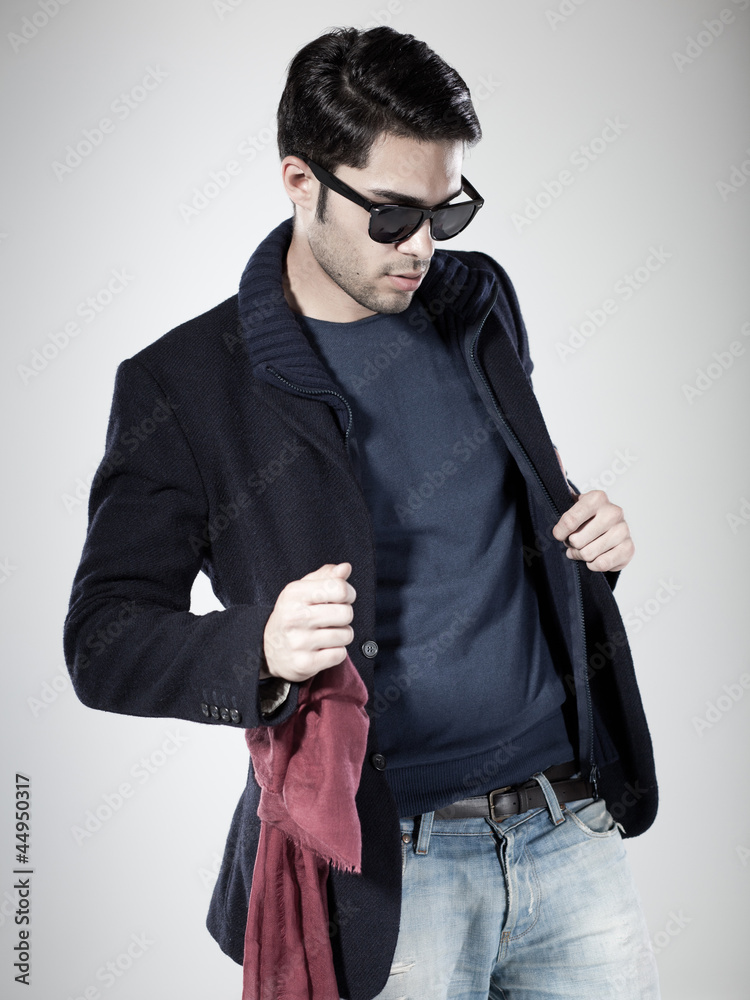 Fototapeta premium attractive man posing in the studio
