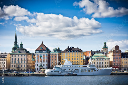 Beautiful view of Gamla Stan, Old City Stockholm, Sweden