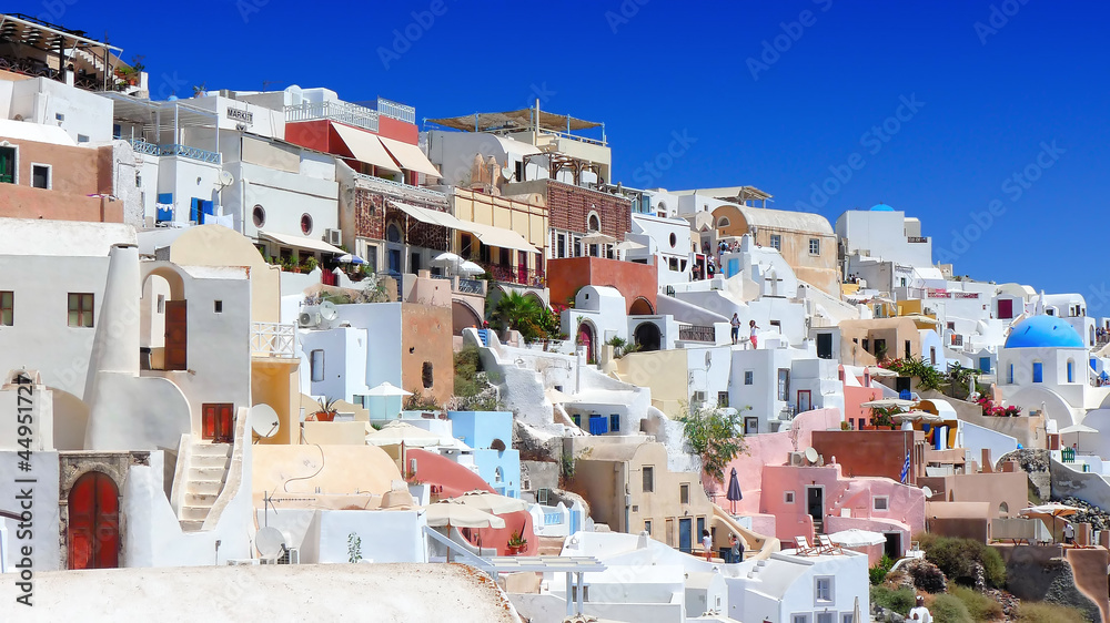 beautiful view of oia in santorini