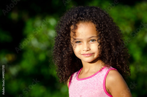 Canvas Print Outdoor portrait of mixed race girl