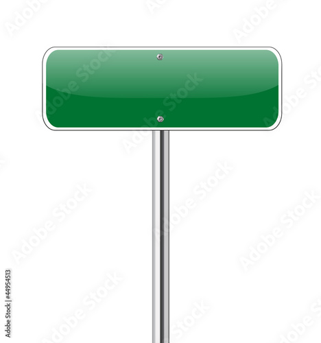 Blank Green Road Sign