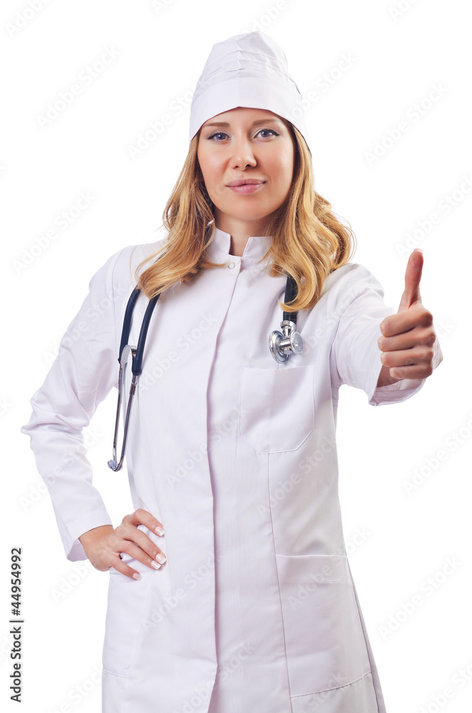 Attrative woman doctor isolated on white Attrative woman doctor isolated on white