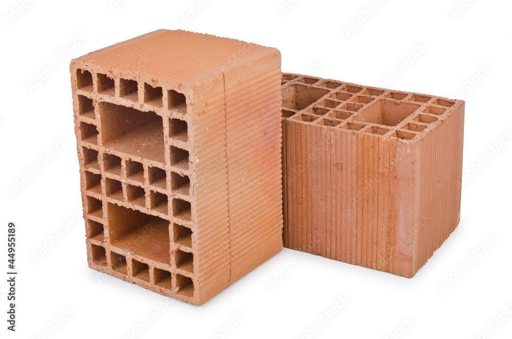 Clay bricks isolated on the white Clay bricks isolated on the white