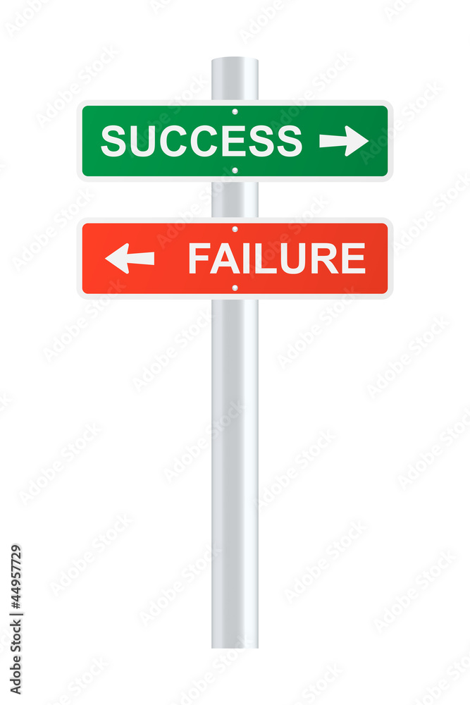 Success and failure signpost. Vector illustration Success and failure signpost. Vector illustration