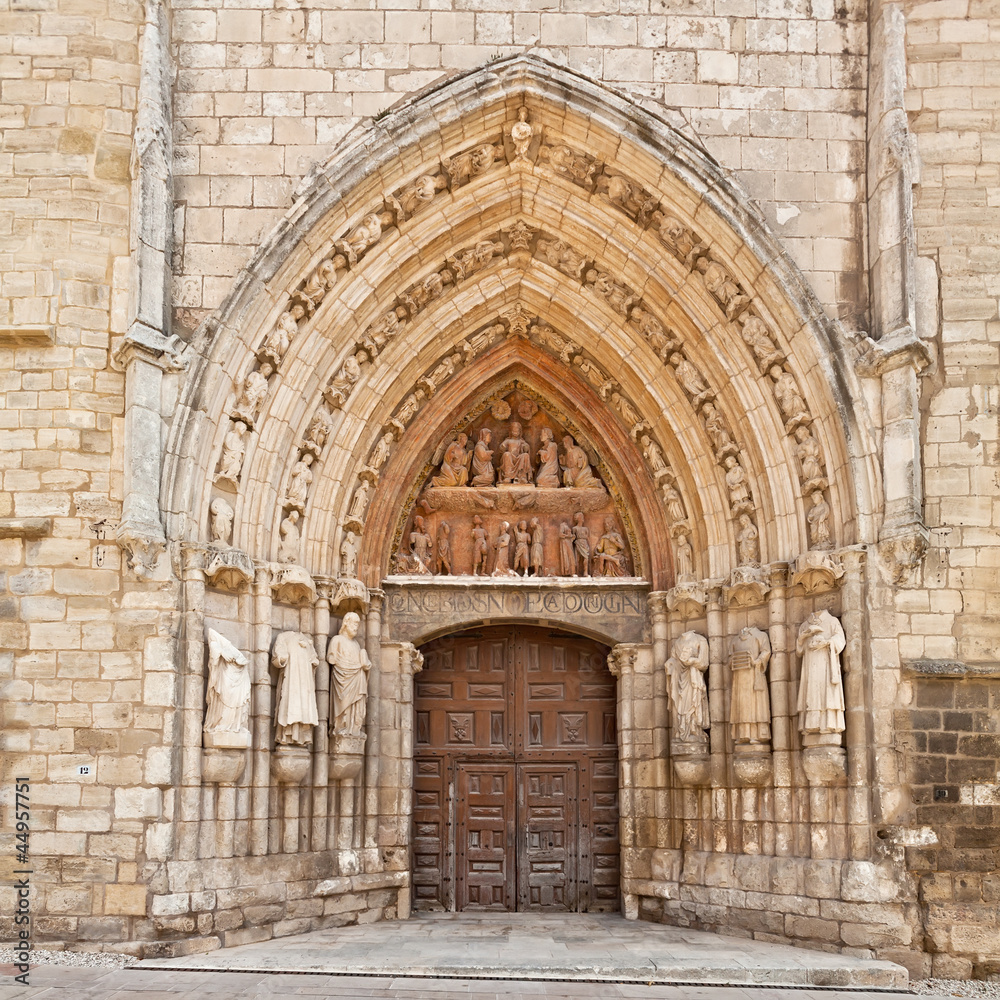 Entrance of the Church of Saint Stephen, Burgos, Spain