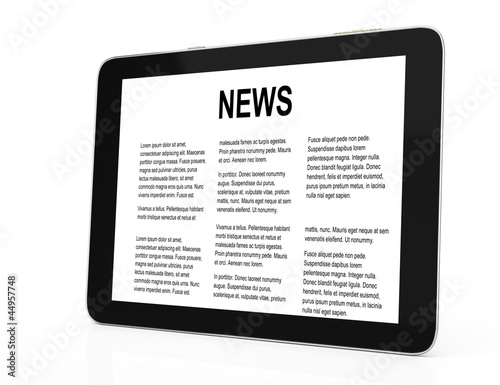 tablet computer with news