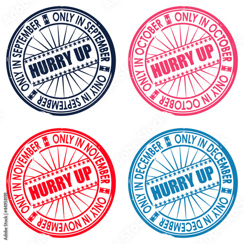 hurry up set of stamps