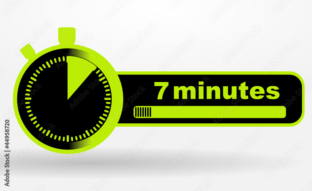 icône 7 minutes sur chronomêtre vert et noir