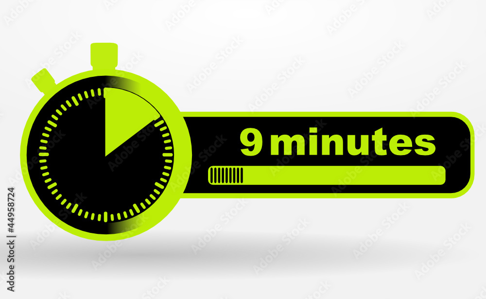 icône 9 minutes sur chronomêtre vert et noir
