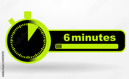 icône 6 minutes sur chronomêtre vert et noir