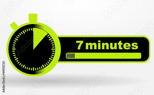 icône 7 minutes sur chronomêtre vert et noir