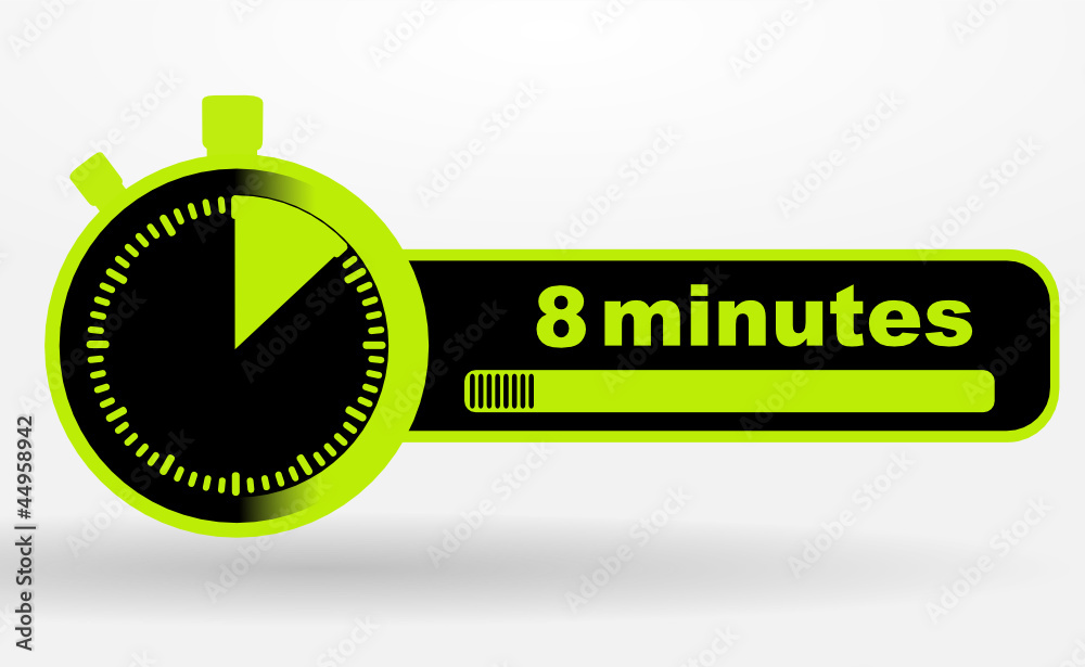 icône 8 minutes sur chronomêtre vert et noir