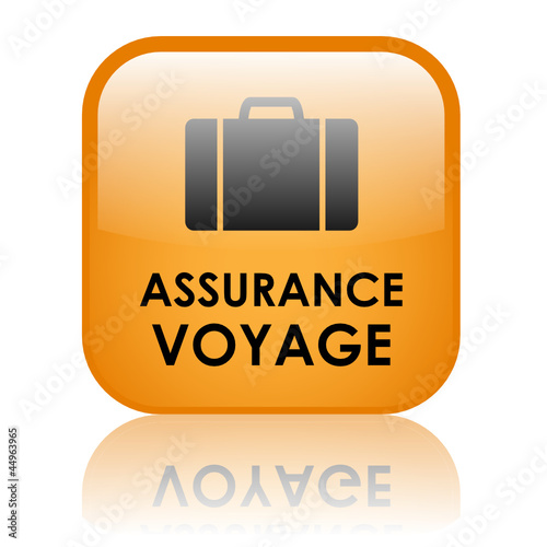 Bouton web carré orange vecteur ASSURANCE VOYAGE