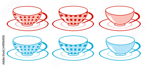 set of tea cup, vector illustration