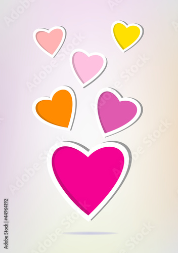Card with colored hearts.