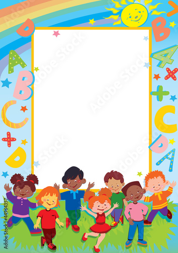 School childhood. Place for your text. Vector art-illustration.