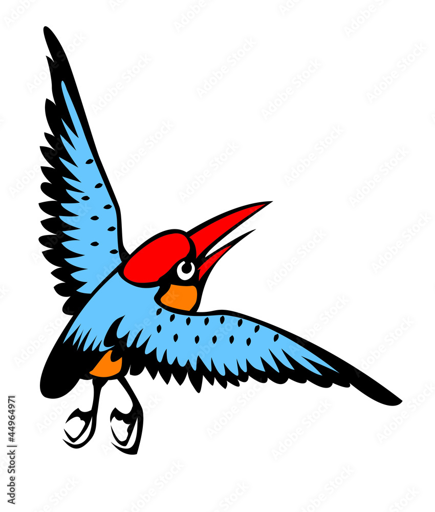 Obraz premium ptak na białym tle