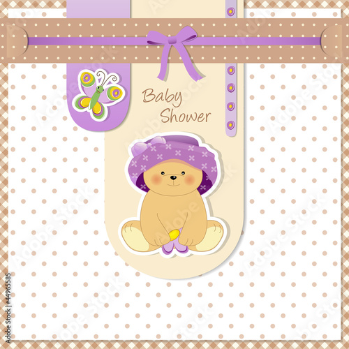 baby shower - stripes with butterfly and bear