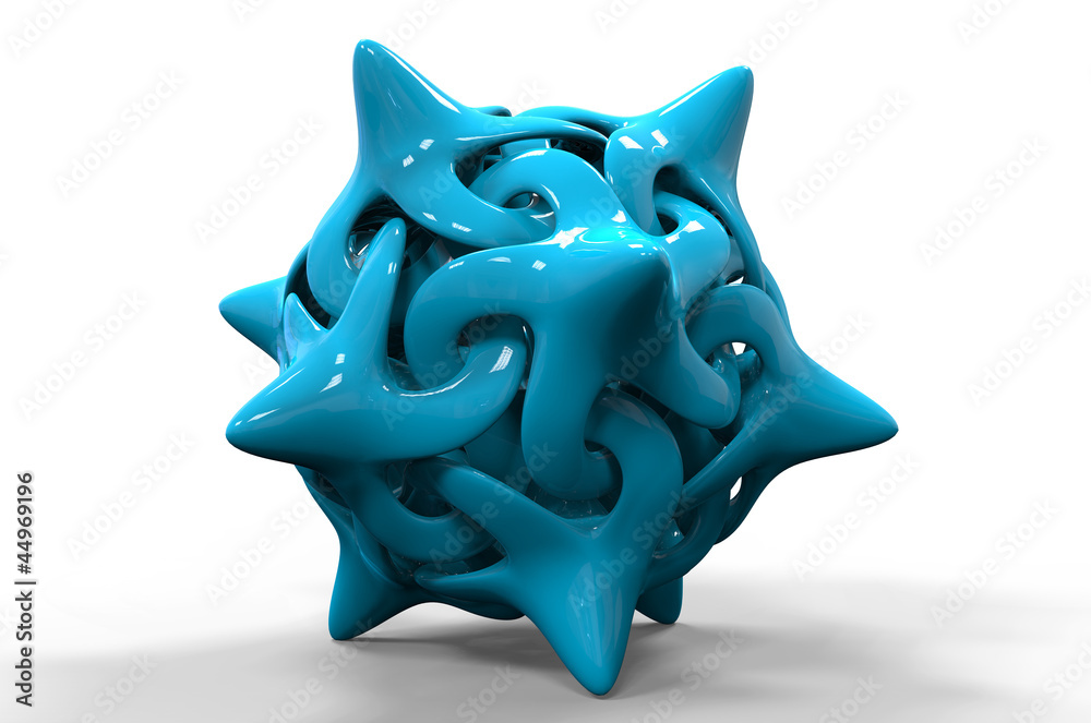 3D rendering of an abstract interlocked curvy shape