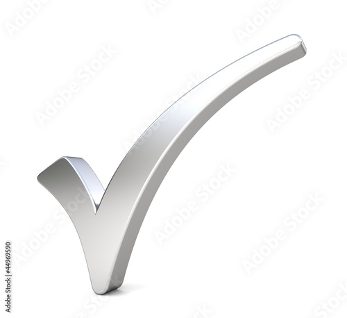 3d metal check mark