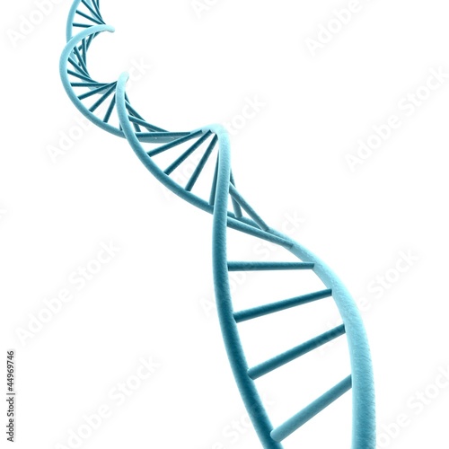 3d blue DNA strand